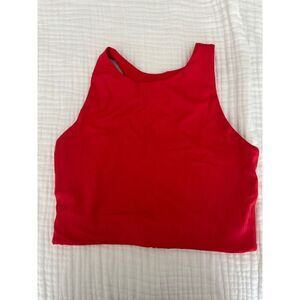 Girlfriend Collective RIB Compressive Sports Bra in Red (Dylan Tank Bra)